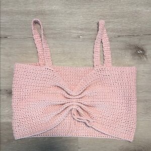 Pink‎ Crochet Women Top - Handmade - Large
